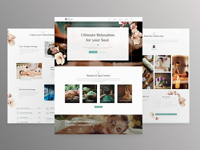 Spa and Relaxation Website Design for Desktop