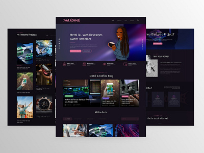 Tech Dark Themed Personal Blog Website UI/UX Design