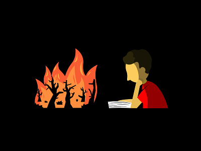 The Truth Behind art design drawing editorial education fire flat forest illustration nature vector