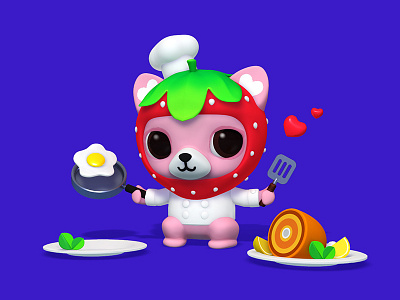 Chef Cat 3d illustration