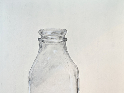 Milk Glass Charcoal Illustration