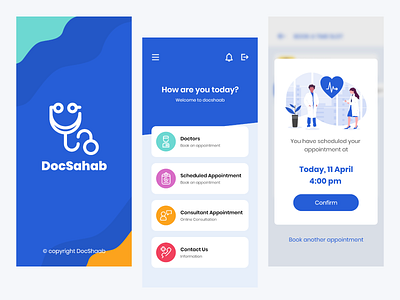 Mobile App - Doctor Appointment app appointment booking design doctor health mobile app design mobile ui ui uiux user interface design