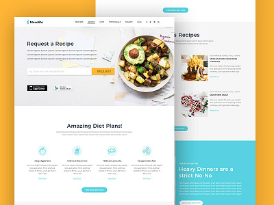 Food Web Landing Page design food uiux web