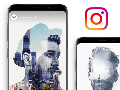 Instagram Double Exposure Template *FREE double exposure download free freebie instagram photo portrait story template