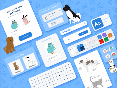 Component Library - Barkibu Mobile Website components design design system icons landing page mobile website typography ui user research ux