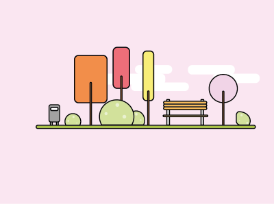 Mini Park 2d design graphic design illustration minimalist scenery