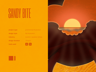 SANDY BITE - Summer Rentals Illustration