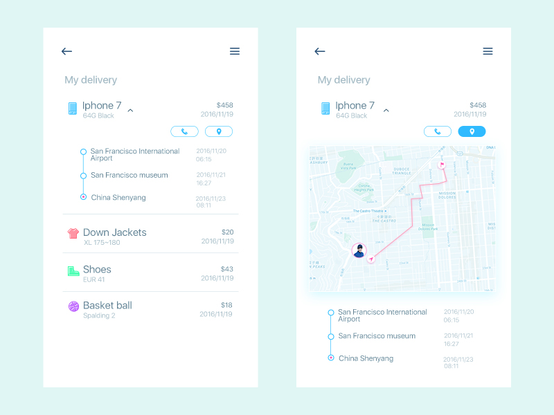 UI-(17/21) Delivery details by runner on Dribbble