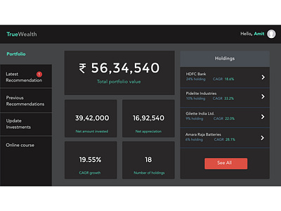 Portfolio View - personal finance dashboard personal finance stocks