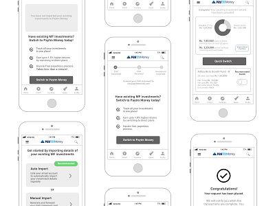 Wireframes paytm wealth management wireframes