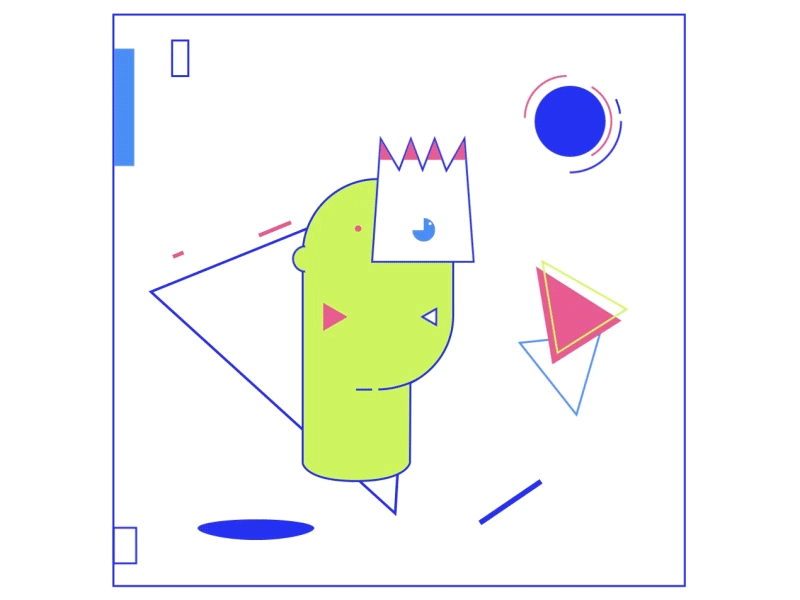 the king animation cycle loop motion shape transform vector