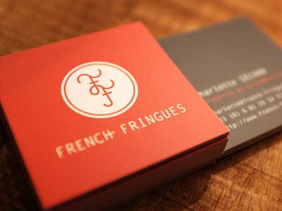 Business Card Design French Fringues apparel branding business card graphic design identity logo monogram print design