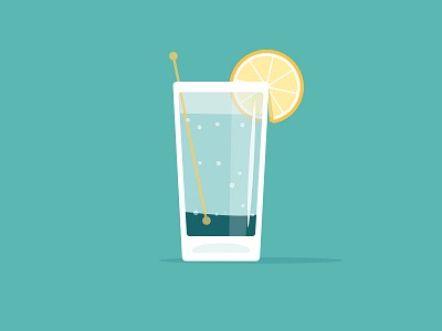 Blue Cocktail Flat Illustration blue cocktail design flat illustration illustrator lemon