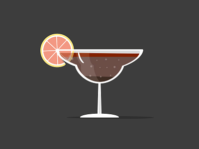 Black Cocktail Flat Illustration black cocktail design flat grapefruit illustration illustrator