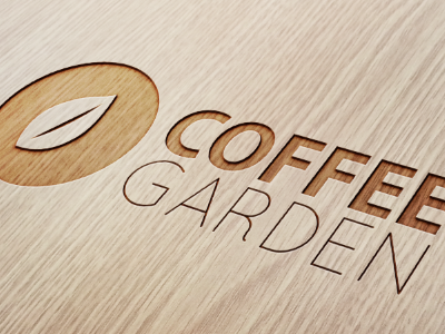 Coffee Garden - Branding // Wood Engraving Mock-up