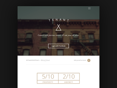 TENANT.AT — Web borders flat login logo minimal old photo simple tenant tenant.at tent webdesign