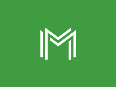 M for something special. 3d geometric green letter lines logo logotype m manvsmachine monogram mvsm simple type white