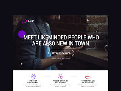Pokke — Web Design app colourful invitation minimal minimal web pokke pokke app request roboto teaser type web web design