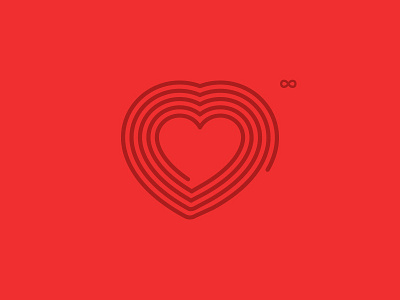 Infinite Love — Symbol heart logo love maze red symbol