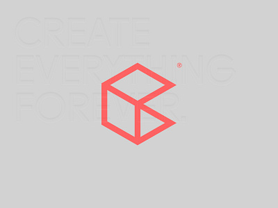 Create Everything Forever 3d c hexagon logo logotype minimal simple type