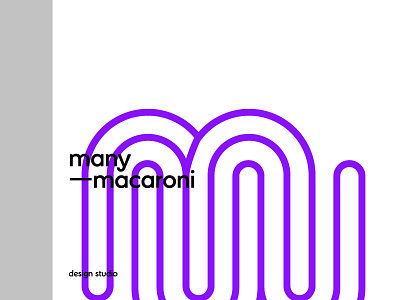 many macaroni — design studio identity logo logotype m mm poster purple stamp web wip