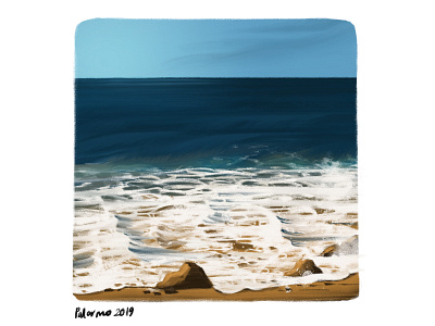 Daytime In Palermo coast digitalart illustration digital noon sea sun waves