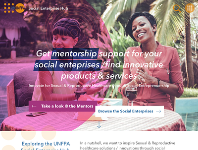 UNFPA Social Enterprise Club Mock-up ui ux web design