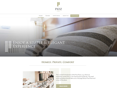 Simple Hotel landing page Concept concept design ui ux web design