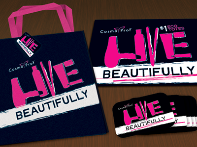 "LIVE BEAUTIFULLY" Campaign illustration typography