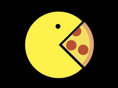 Pac Man Pizza illustration