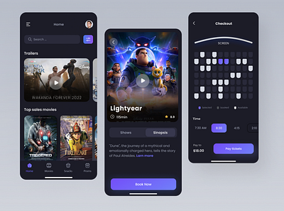 Cinema booking App - App de Reservas de Cine app design graphic design responsivedesign ui ux