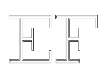 E & F font serif typography