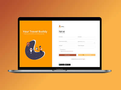 Travel Website Sign Up Page beginner dailyui selftaught uidesign uiux webdesign