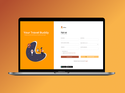 Travel Website Sign Up Page