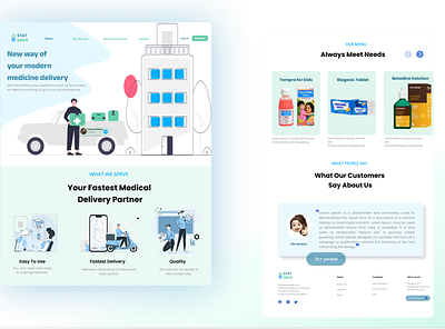 STAT MEDS - Medicine Delivery Web/App app design beginner figma uiux web design