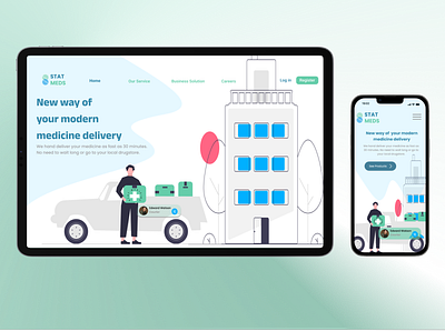 STAT MEDS - Medicine Delivery Web/App appdesign beginner figma uiux web