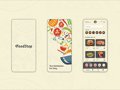 FoodStop Ui Design 3d animation app branding design food foodapp foodapp ui graphic design illustration logo motion graphics typography ui ux vector