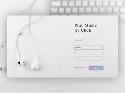 Music App Sign Up Screen application design gitsngulik senin kamis design seninkamisdesign signup ui uiux ux