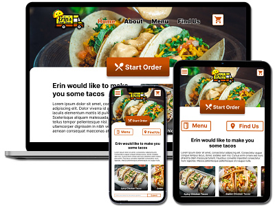 Erin’s Fresh Tacos - Responsive food truck ordering website branding product design ui ux website