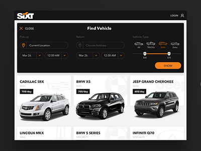 Car rental agency app booking car rent travel ui ux