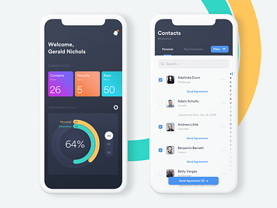 Onboarding Tool Concept app app dashboard app design concept mobile recruits ui ux