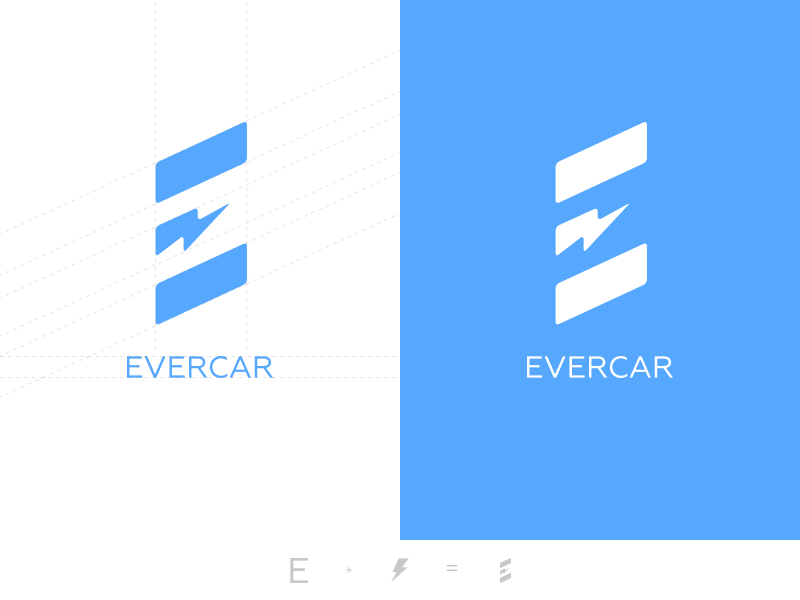 Evercar Logo branding electric ev grid logo logo design power web