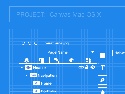 Canvas Wireframe blueprint interface mac osx ui wireframe