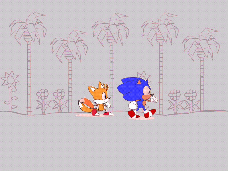 Sonic & Tails- Walk cycle animation 2d animação sonic the hedgehog