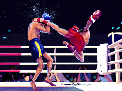 Muay thai fight illustraion muay thai