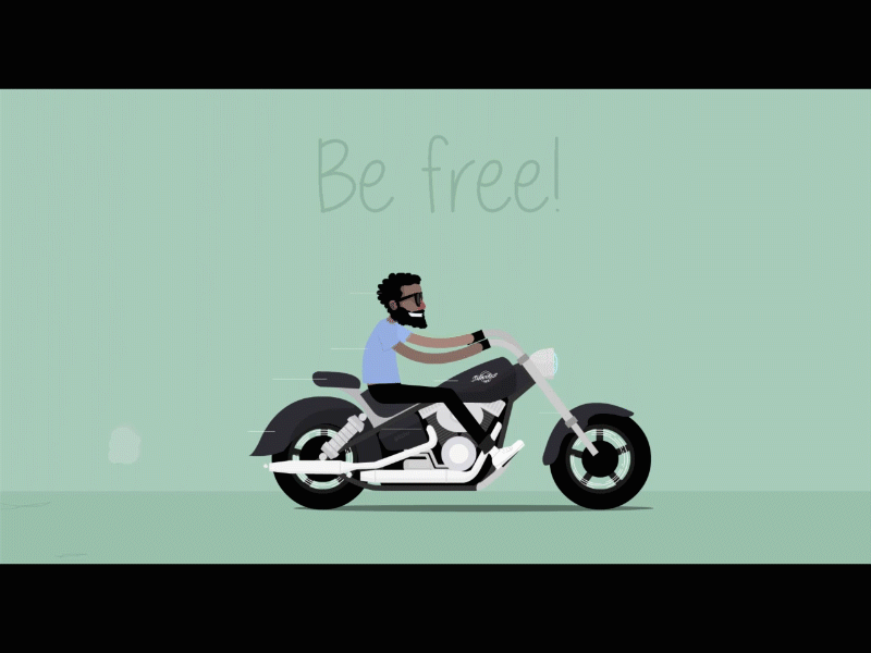 MOtOcycle animation 2d happy