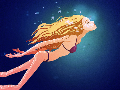 Swim in peace art color girl illustration peace storytelling water