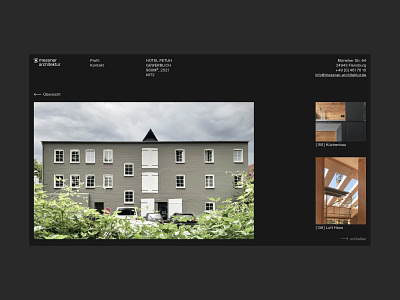 Messner Architektur architecture black branding flensburg graphic design messner project page studio swiss typography ui ux website