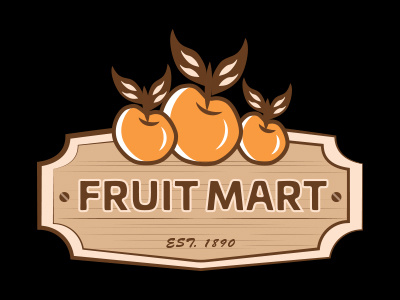 Fruit Mart Logo branding design fruitslogo illustration logo logodesign logotype typography vector