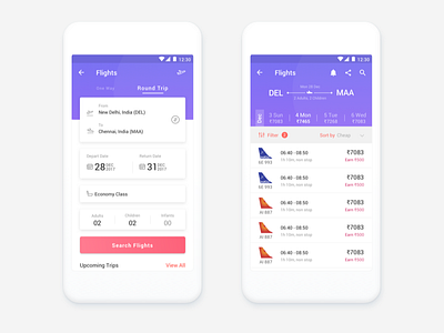 Flight Booking booking card layout flight booking gradient ixigo johny vino orange planning tickets trip ui ux visual